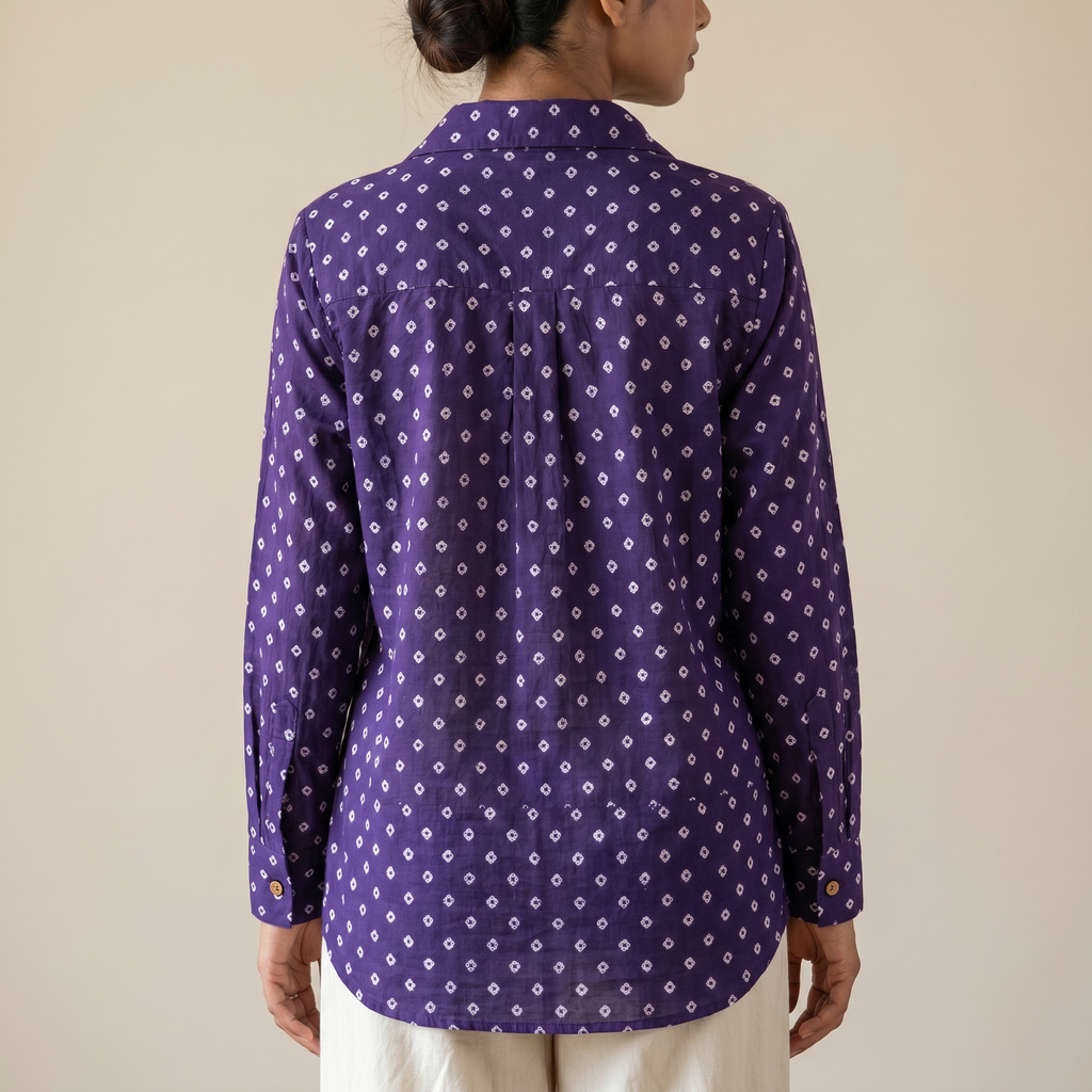 The Indigo Bandhani, back profile