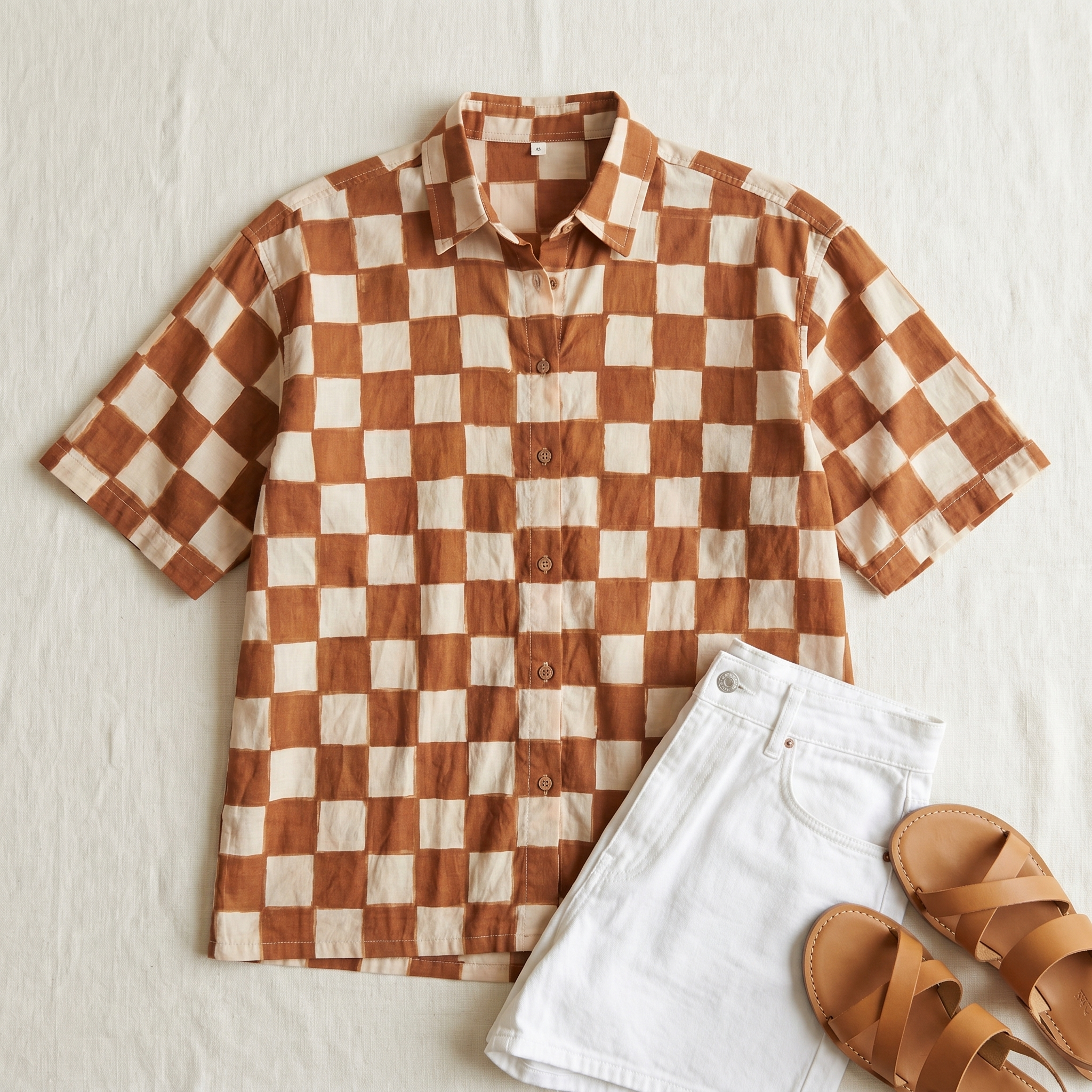 The Brown Checkerboard, flat lay