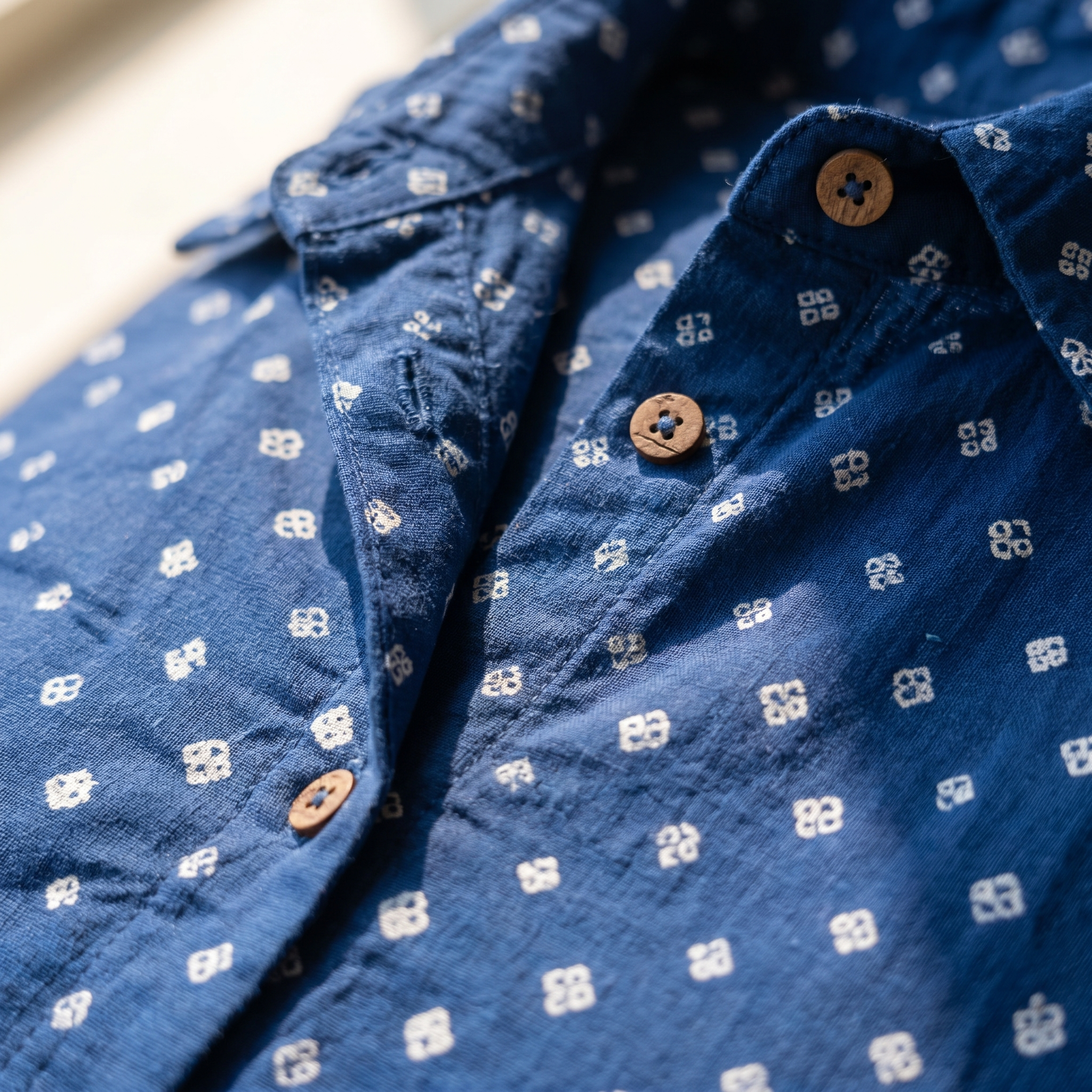 The Royal Blue Bandhani, close up of bandhani tie dots